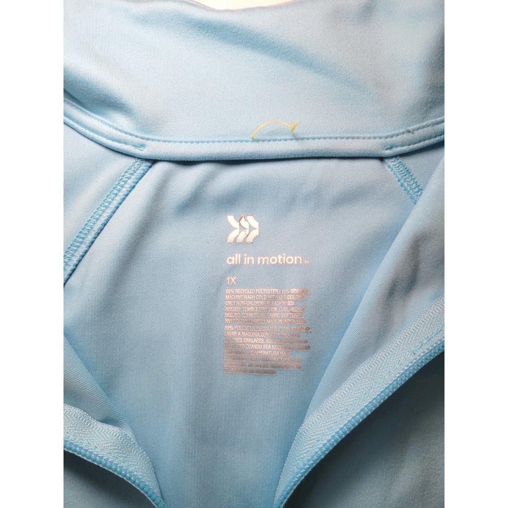 All in Motion Full Zip Jacket Athletic Running Thumb Holes Light Blue Size XL - Picture 4 of 11